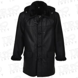 Men’s Magnus Black Sheepskin Duffle Coat