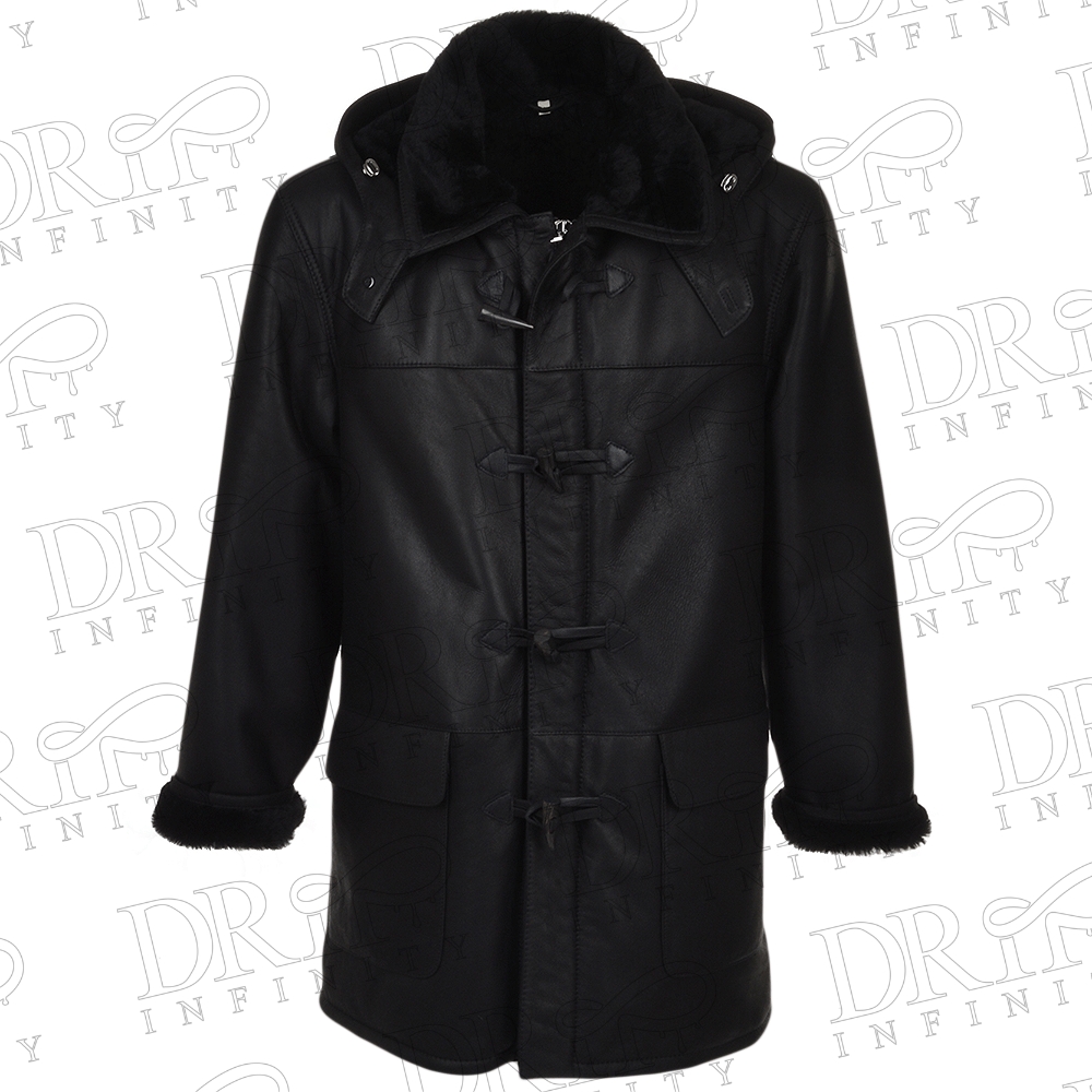 Men’s Magnus Black Sheepskin Duffle Coat
