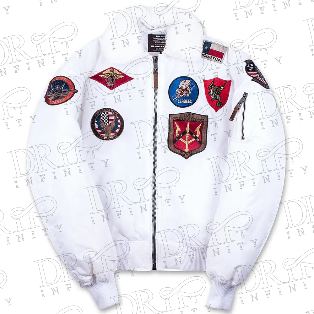 DRIP INFINITY: Top Gun B-15 White Flight Bomber Jacket