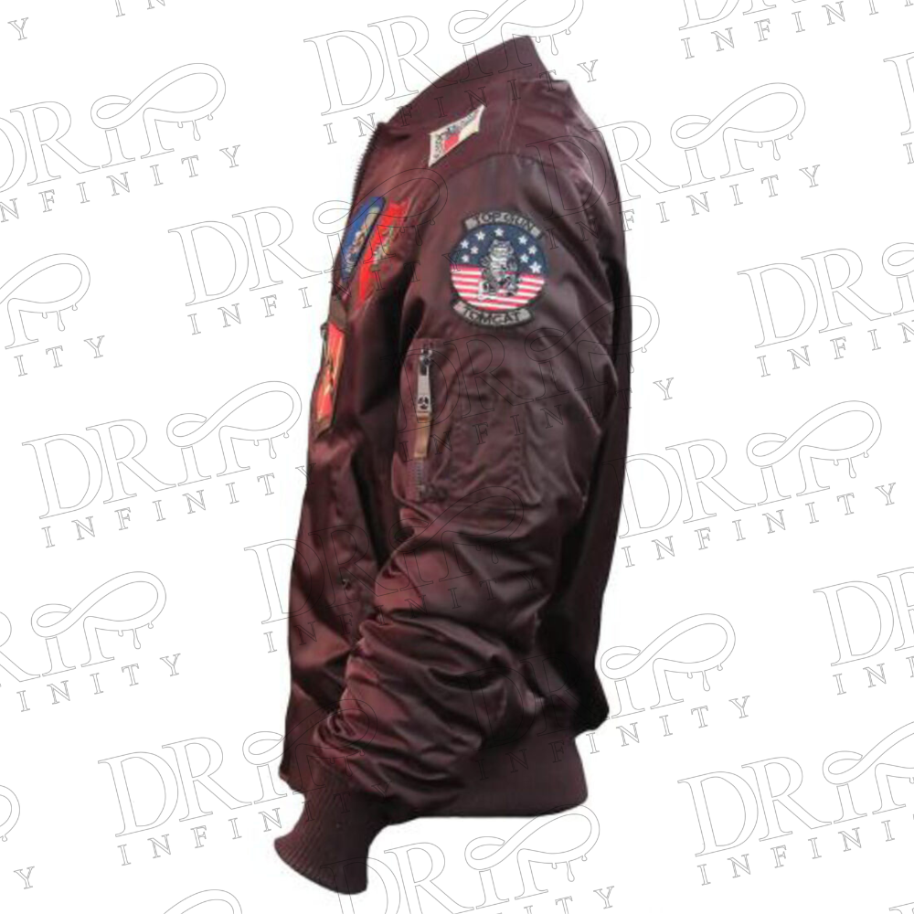 DRIP INFINITY: Men’s Top Gun B-15 Burgundy Flight Bomber Jacket