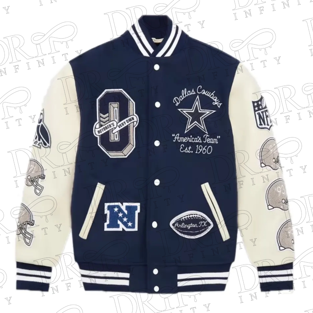 DRIP INFINITY: OVO x NFL Dallas Cowboys Varsity Jacket