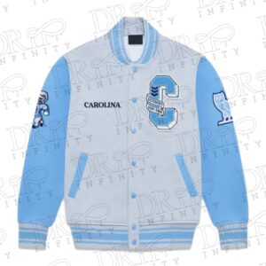 DRIP INFINITY: NCAA North Carolina Tar Heels Fleece Varsity Jacket