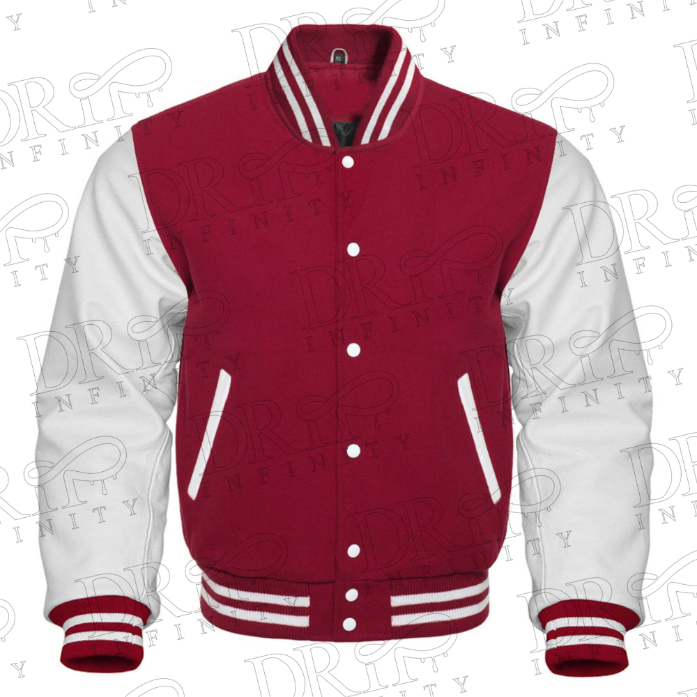 DRIP INFINITY: Maroon & White Varsity Letterman Jacket
