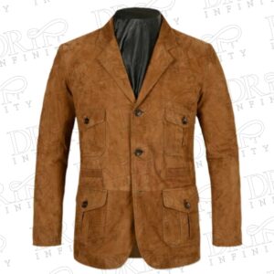 Drip Infinity: Men's Brown Suede Leather Blazer