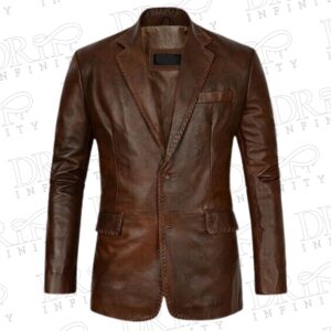 Drip Infinity: Men's Dark Brown Sheepskin Leather Blazer