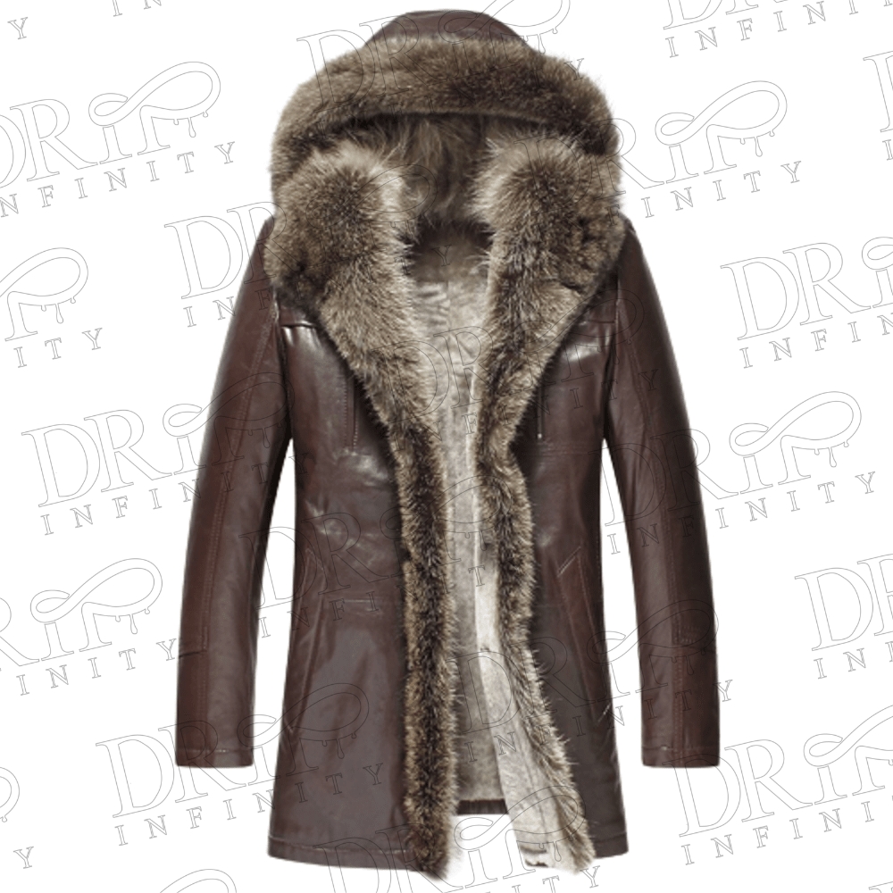 DRIP INFINITY: Men’s Hooded Shearling Fur Coat