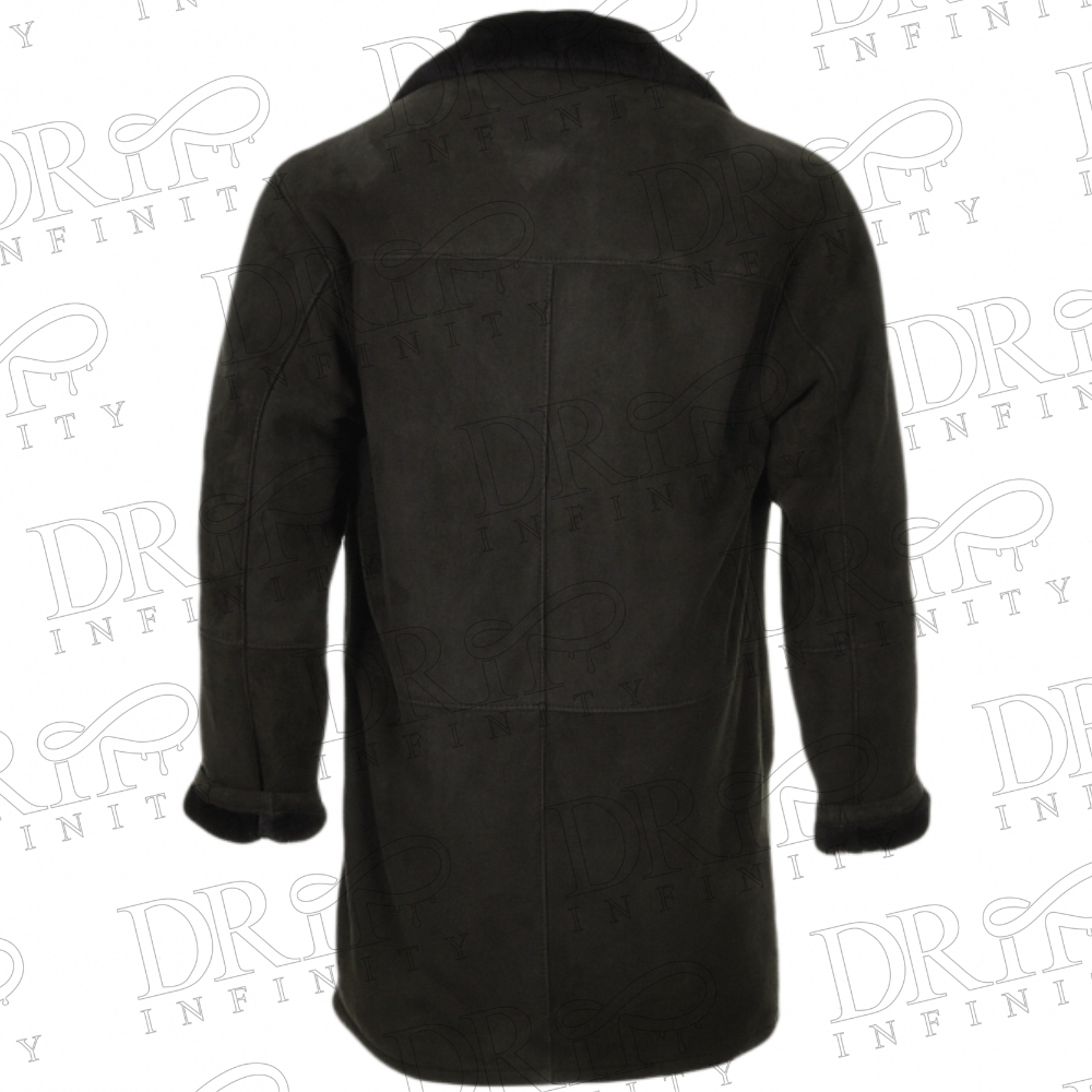 Men’s Classic Sheepskin Whisky Black Coat ( Back)