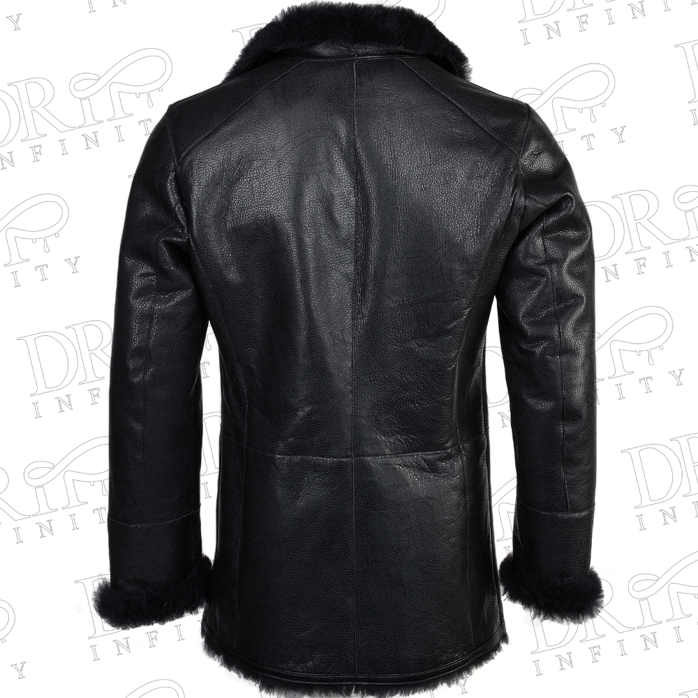 Men’s Sergio Black Sheepskin Coat ( Back )