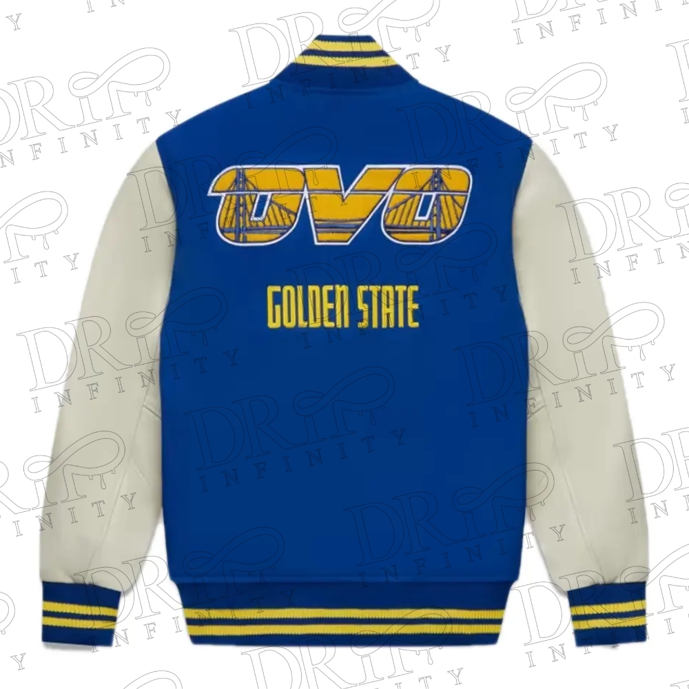 DRIP INFINITY: NBA Golden State Warriors Varsity Jacket ( Back )