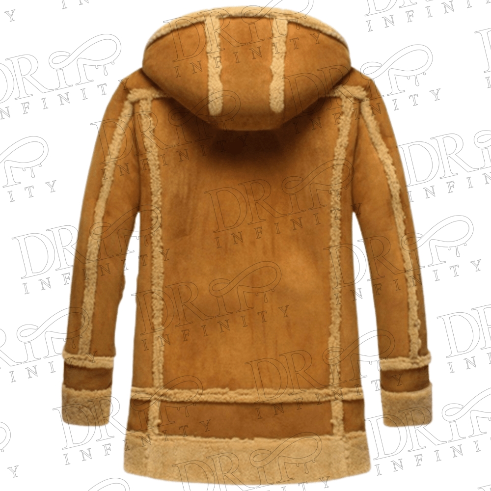 Men’s Designer Sheepskin Shearling Hooded Coat ( Back )