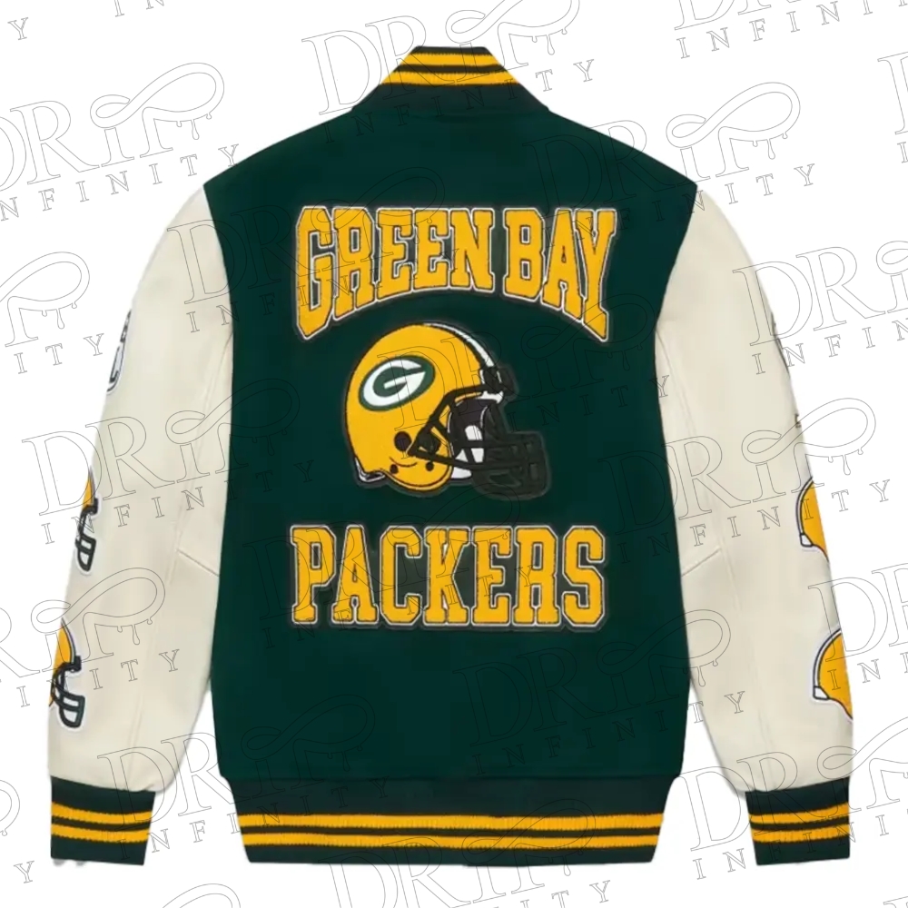 DRIP INFINITY OVO x NFL Green Bay Packers Varsity Jacket ( Back )
