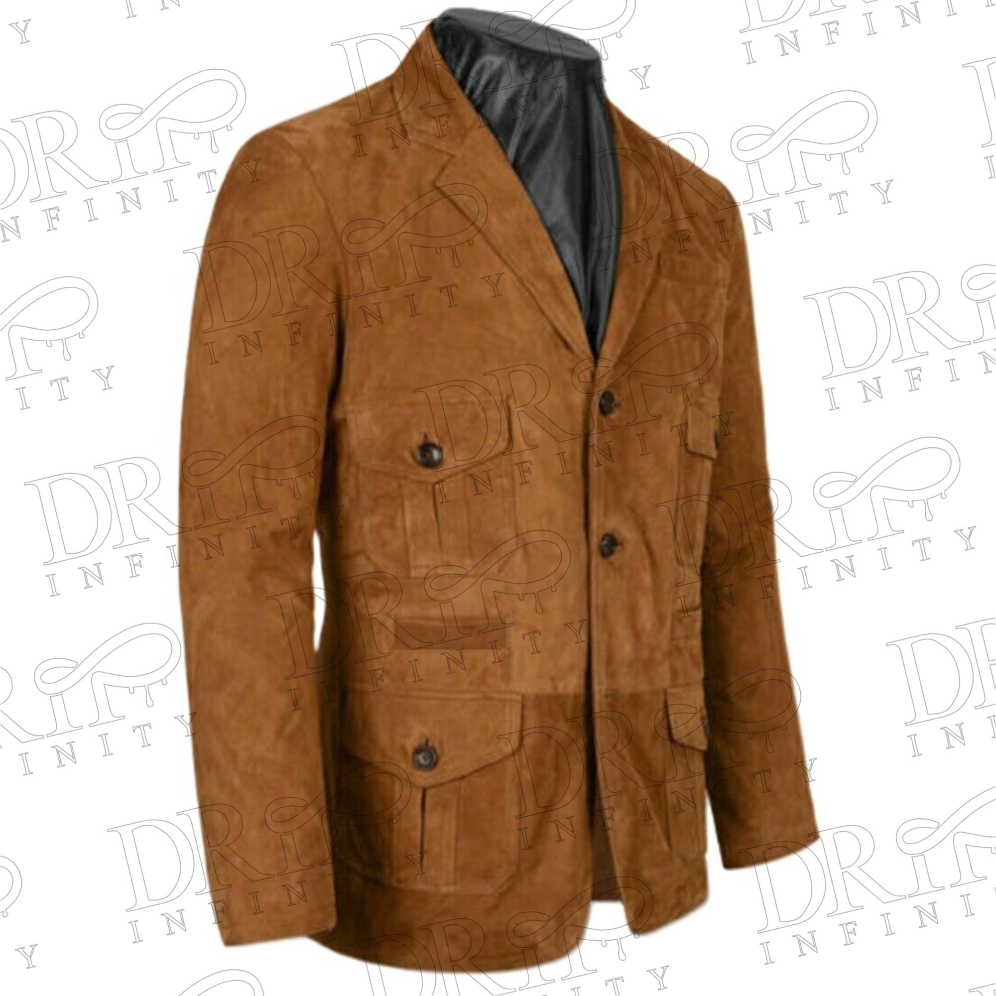 Drip Infinity: Men's Brown Suede Leather Blazer