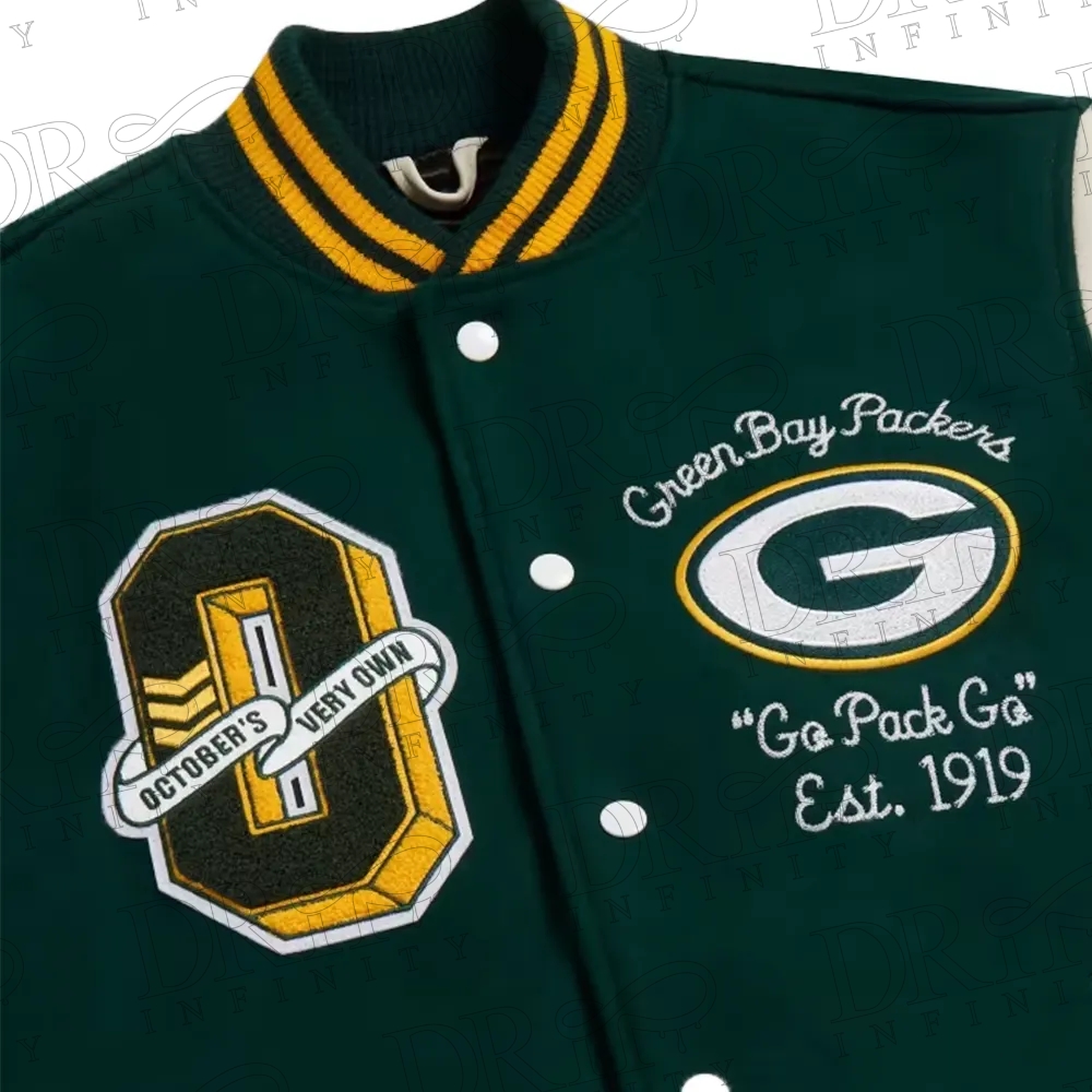 DRIP INFINITY OVO x NFL Green Bay Packers Varsity Jacket