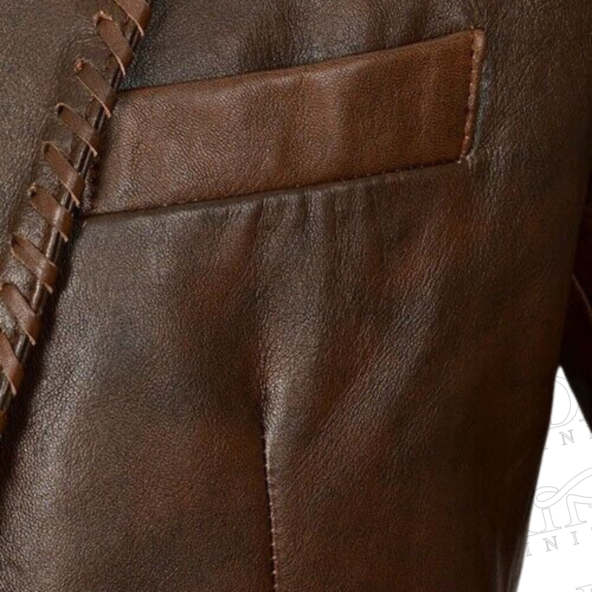 Drip Infinity: Men's Dark Brown Sheepskin Leather Blazer