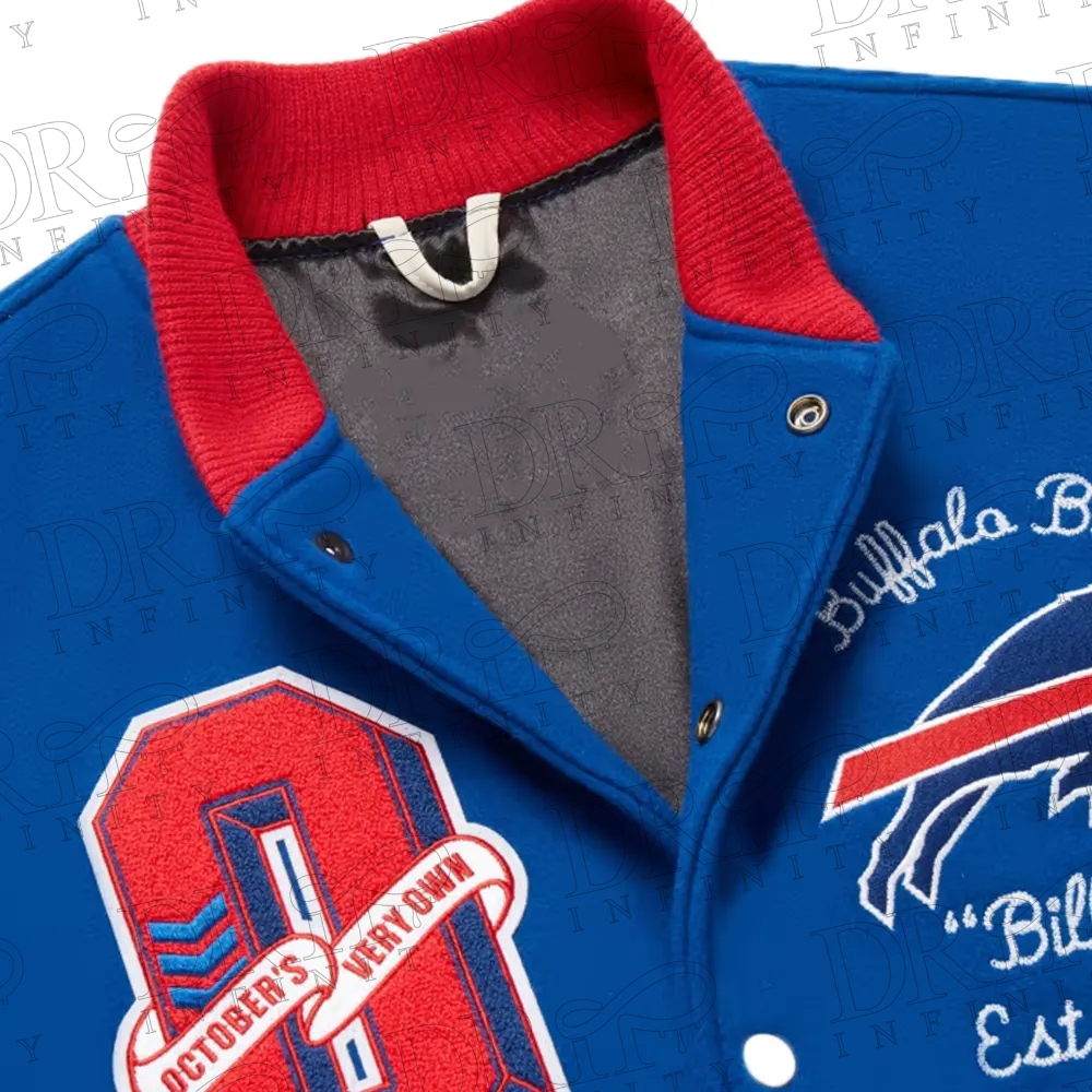 DRIP INFINITY: OVO x NFL Buffalo Bills Varsity Jacket