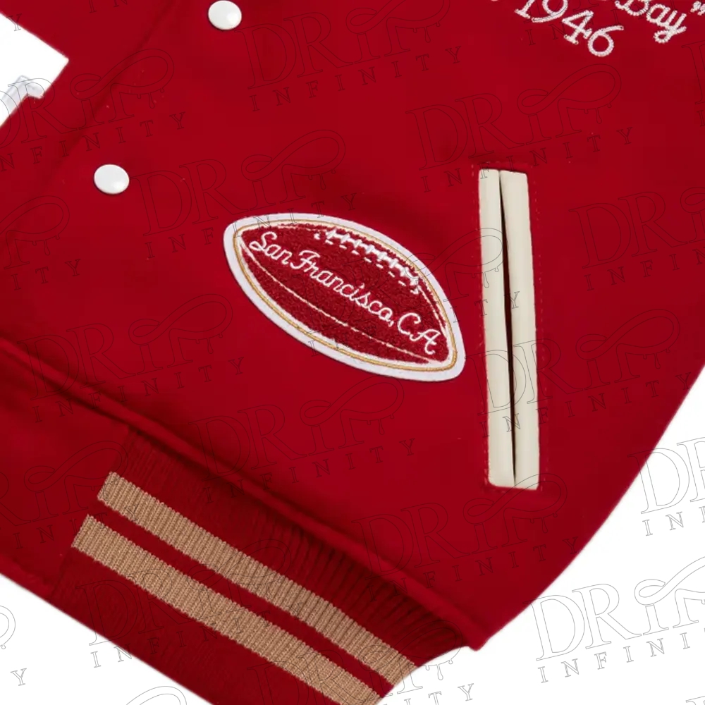 DRIP INFINITY: OVO x NFL San Francisco 49rs Varsity Jacket