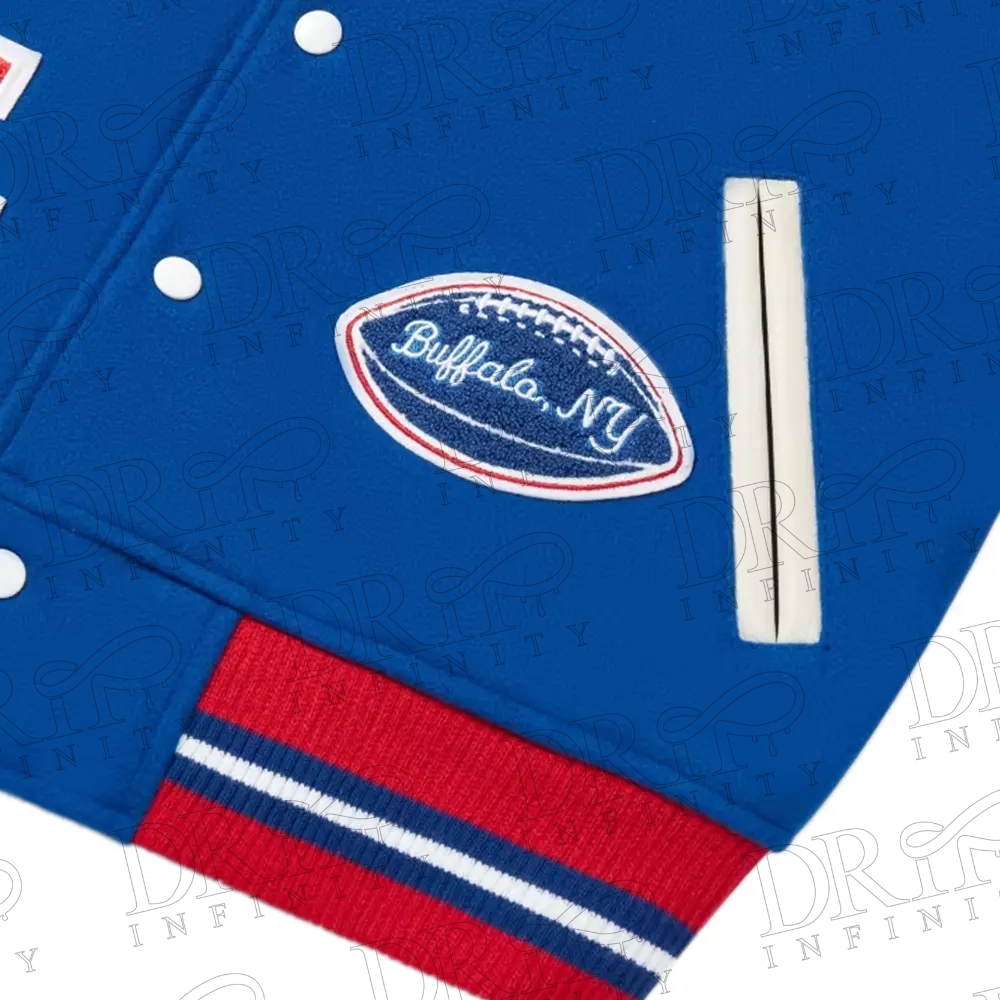 DRIP INFINITY: OVO x NFL Buffalo Bills Varsity Jacket