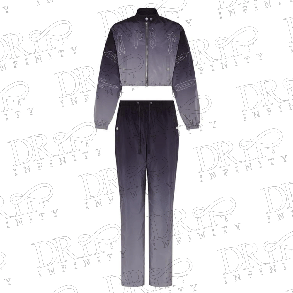 DRIP INFINITY: Women’s Arch Windbreaker Black & Grey Tracksuit