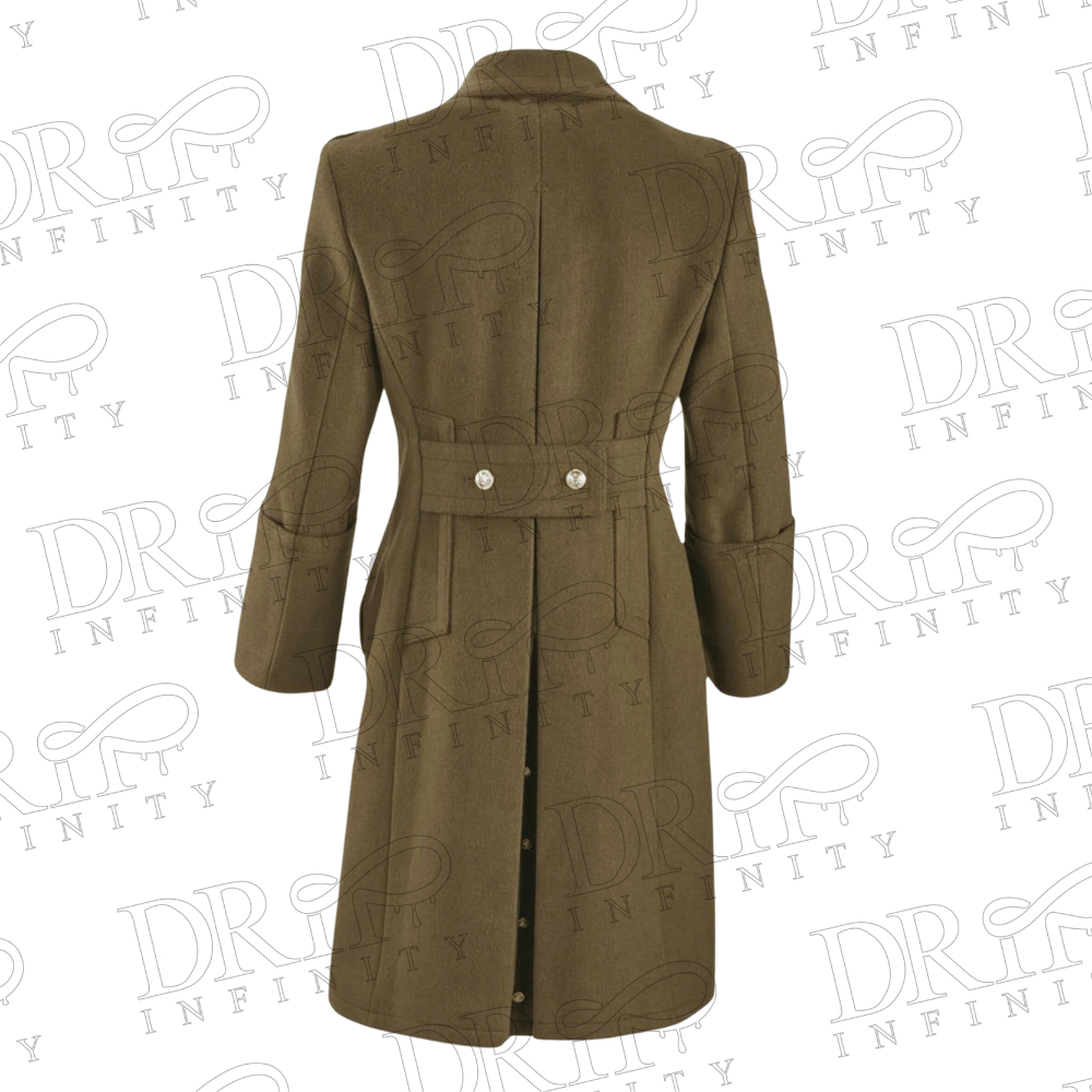 DRIP INFINITY: 1970s Military Style Vintage Hungarian Army Officer's Double Breasted Wool Overcoat (Back)