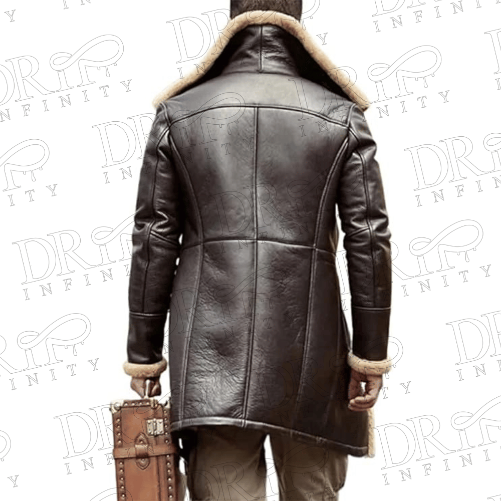DRIP INFINITY: Men's Shearling Brown B3 Fur Coat (Back)