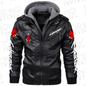 DRIP INFINITY: Cyberpunk 2077 Samurai Black Leather Jacket