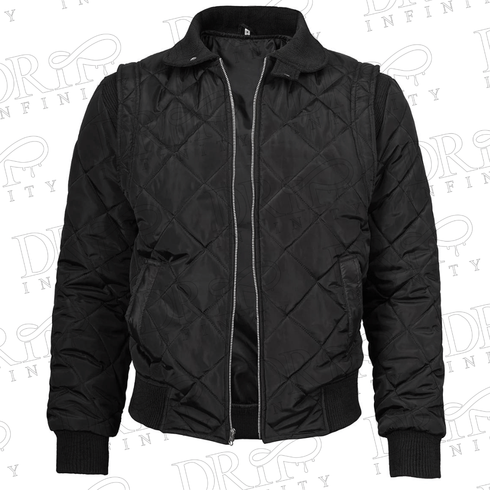 DRIP INFINITY: Men's Daxton Black Satin Bomber Jacket