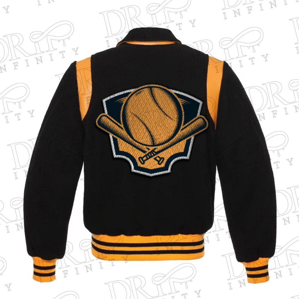 DRIP INFINITY: Baseball Team Letterman Varsity Jacket (Back)