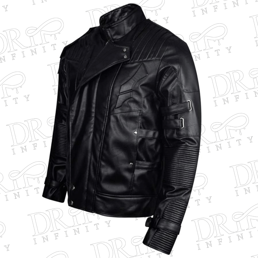 DRIP INFINITY: Guardians of The Galaxy Vol.2 Star Lord Chris Pratt Black Leather Jacket