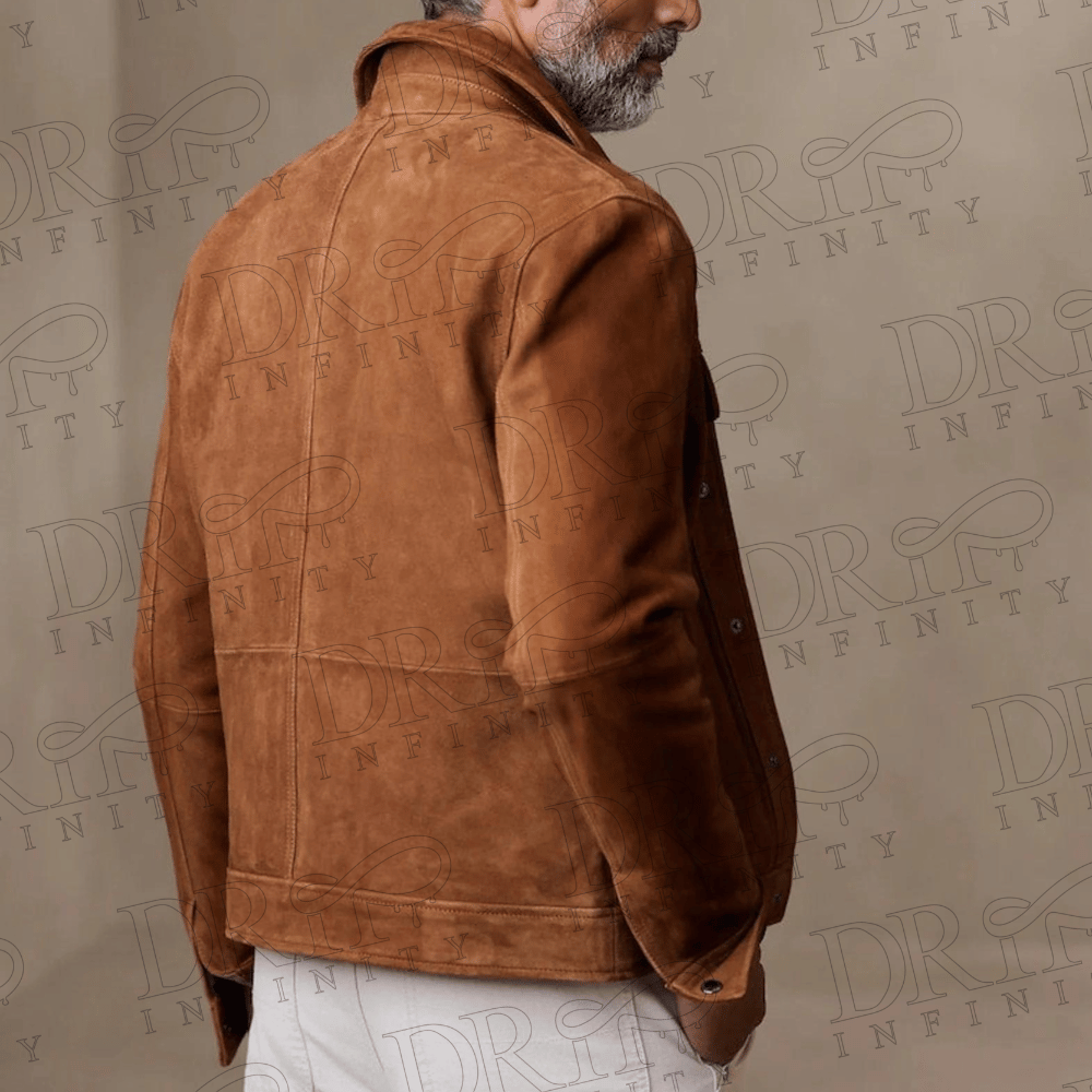 DRIP INFINITY: Best Man Julian Murch Suede Trucker Jacket (Back)