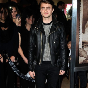 DRIP INFINITY: Daniel Radcliffe Motorcycle Black Leather Jacket