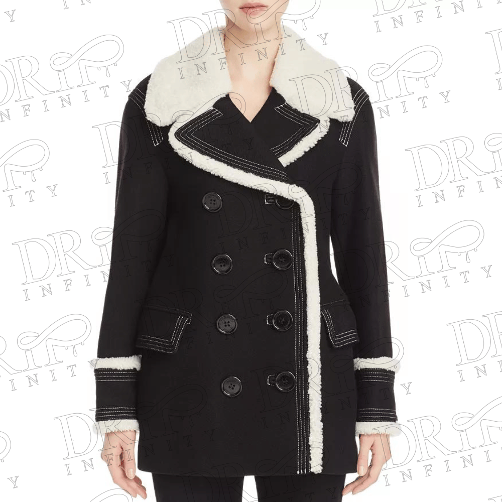 DRIP INFINITY: Jennifer Lawrence Wool Blend Leather Shearling Coat