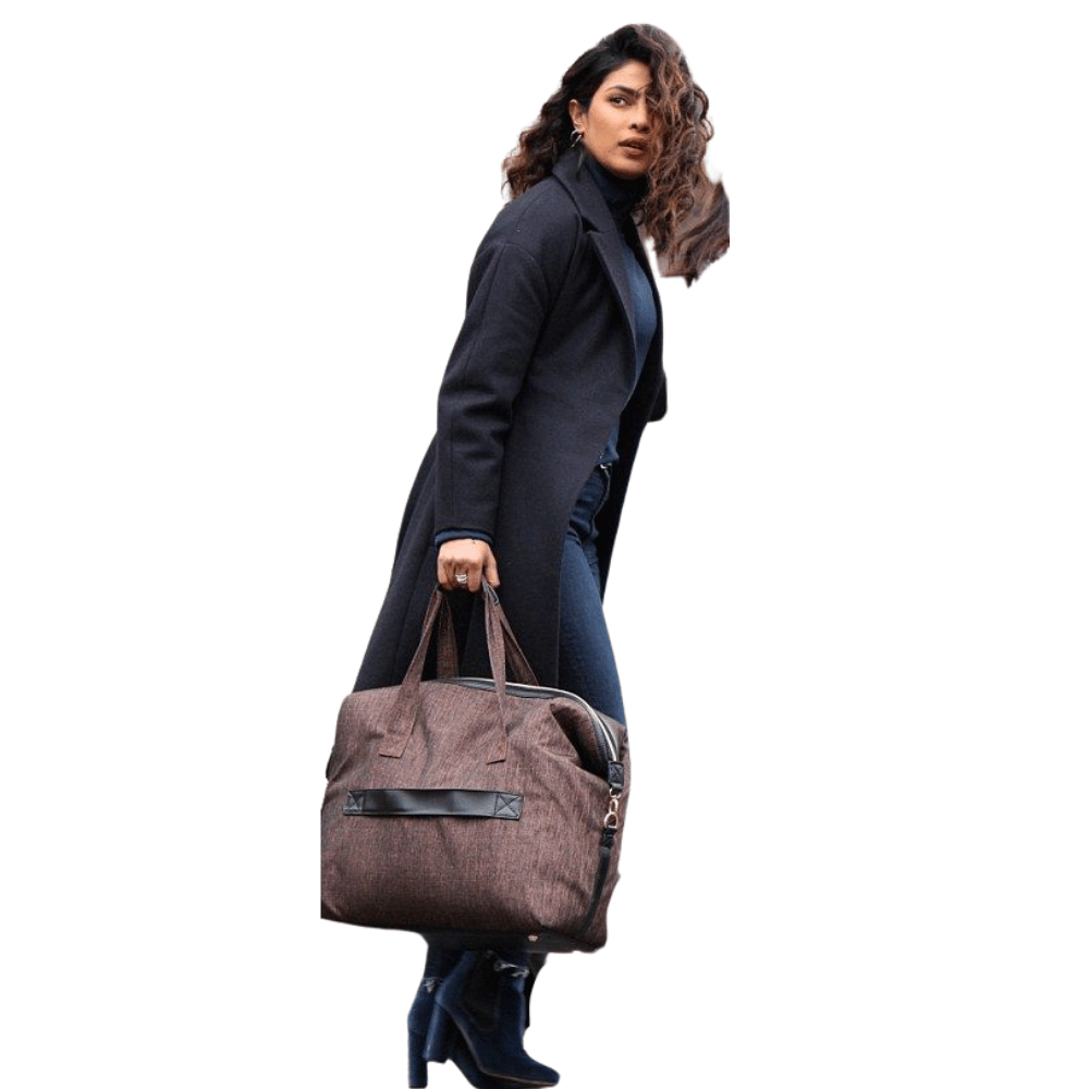 DRIP INFINITY: Priyanka Chopra Blue Wool Double Breasted Coat