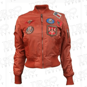 DRIP INFINITY: Women's Top Gun MA-1 Rust Bomber Jacket
