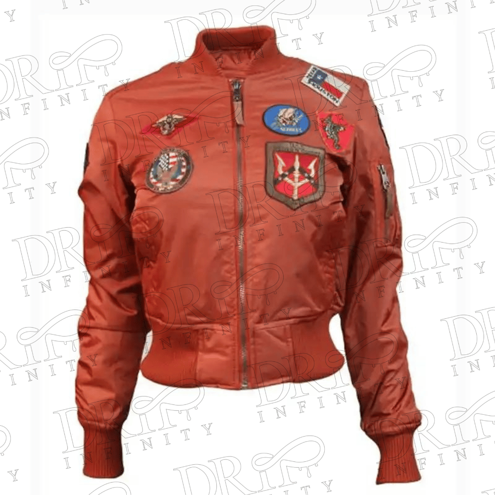 DRIP INFINITY: Women's Top Gun MA-1 Rust Bomber Jacket