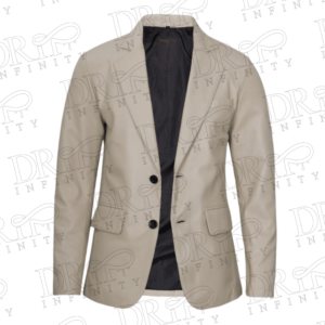 DRIP INFINITY: Men's Beige Leather Blazer