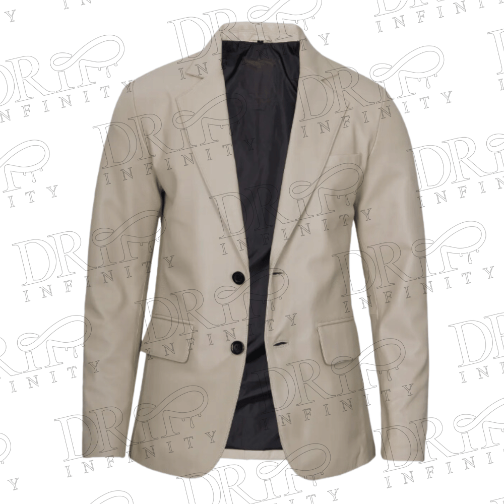 DRIP INFINITY: Men's Beige Leather Blazer