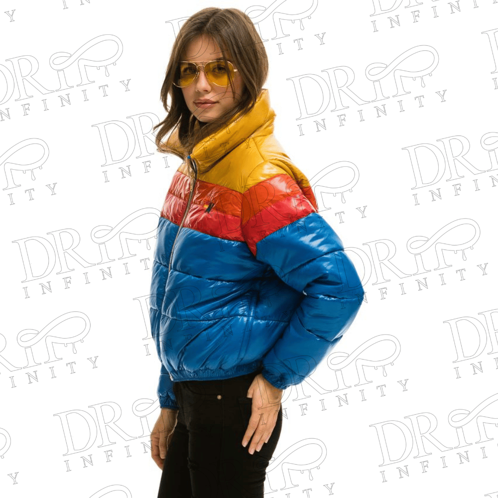 DRIP INFINITY: Women's Color Block Luxe Apres Puffer Jacket