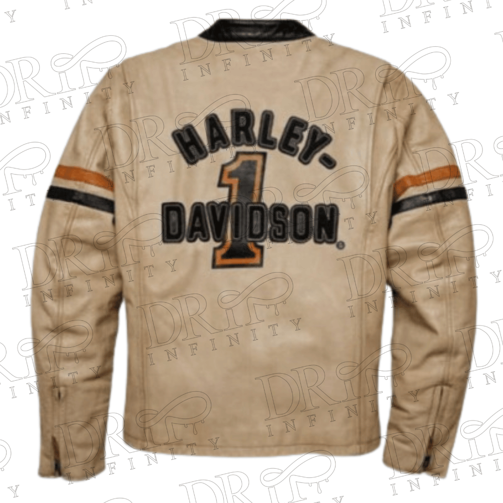 DRIP INFINITY: Harley Davidson Racing Mid-Weight Color blocked Leather Jacket (Back)