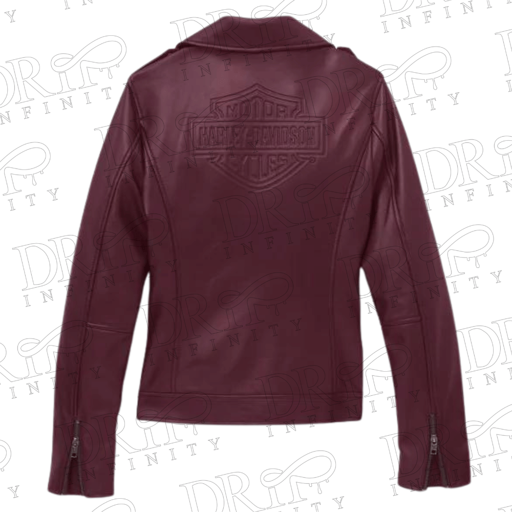 DRIP INFINITY: Women's Lisbon Debossed Leather Jacket (Back)