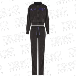 DRIP INFINITY: Women’s Washed Black & Purple Script Tracksuit