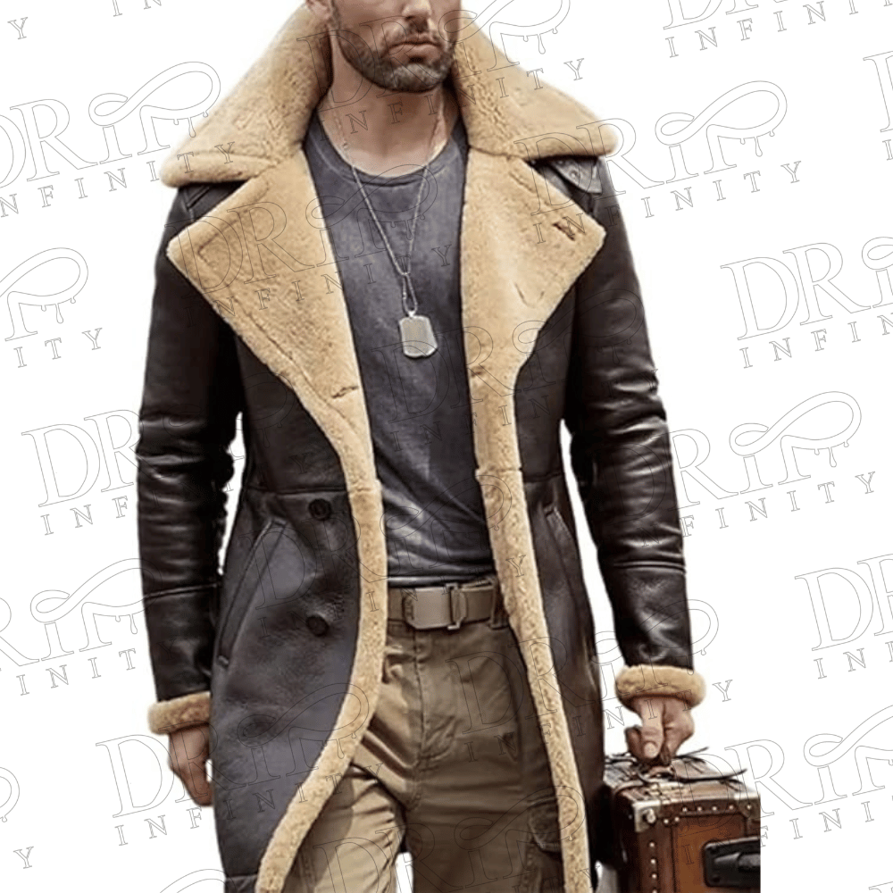 DRIP INFINITY: Men's Shearling Brown B3 Fur Coat
