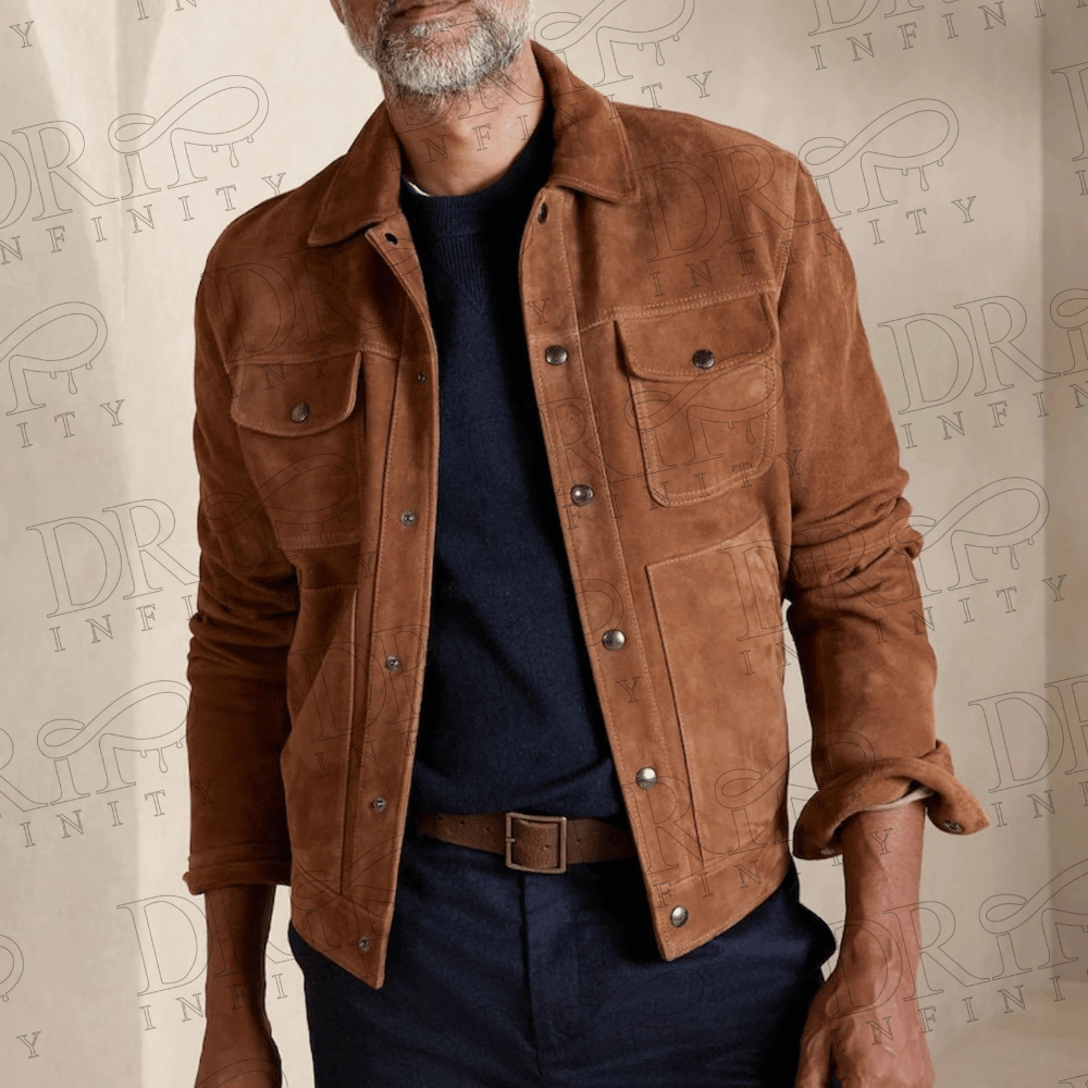 DRIP INFINITY: Best Man Julian Murch Suede Trucker Jacket