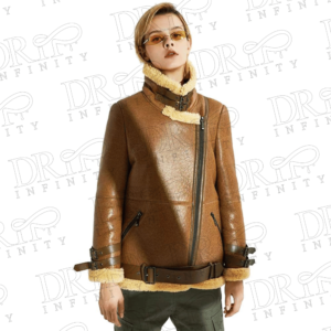 DRIP INFINITY: Women's Shearling Sheepskin Leather Jacket
