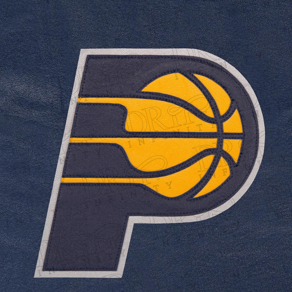DRIP INFINITY: Indiana Pacers Varsity Navy Blue Leather Jacket