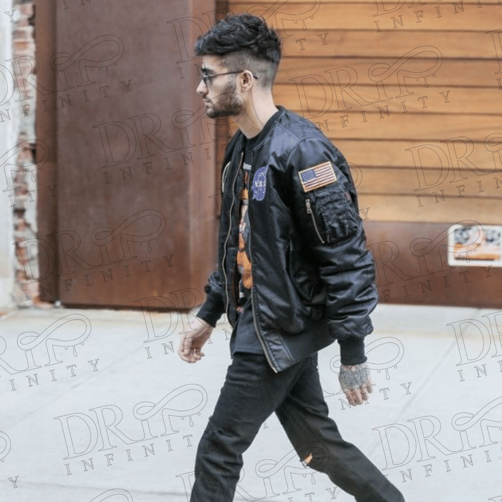 DRIP INFINITY: Zain Malik Black NASA Bomber Jacket