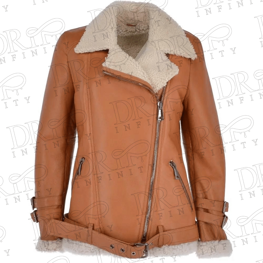 DRIP INFINITY: Women's Pilot Side Zip Leather Jacket