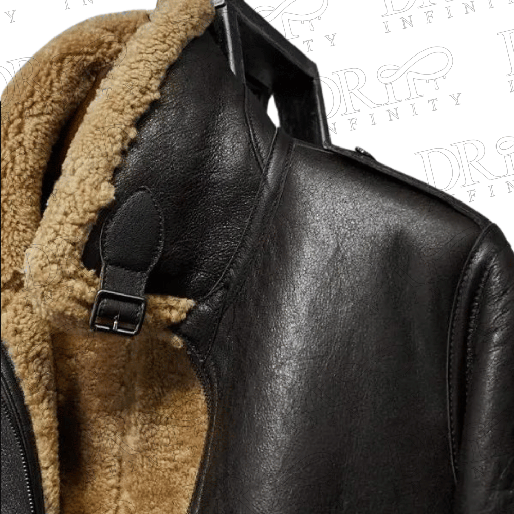DRIP INFINITY: Men's Aviator Shearling Fur Sheepskin Jacket
