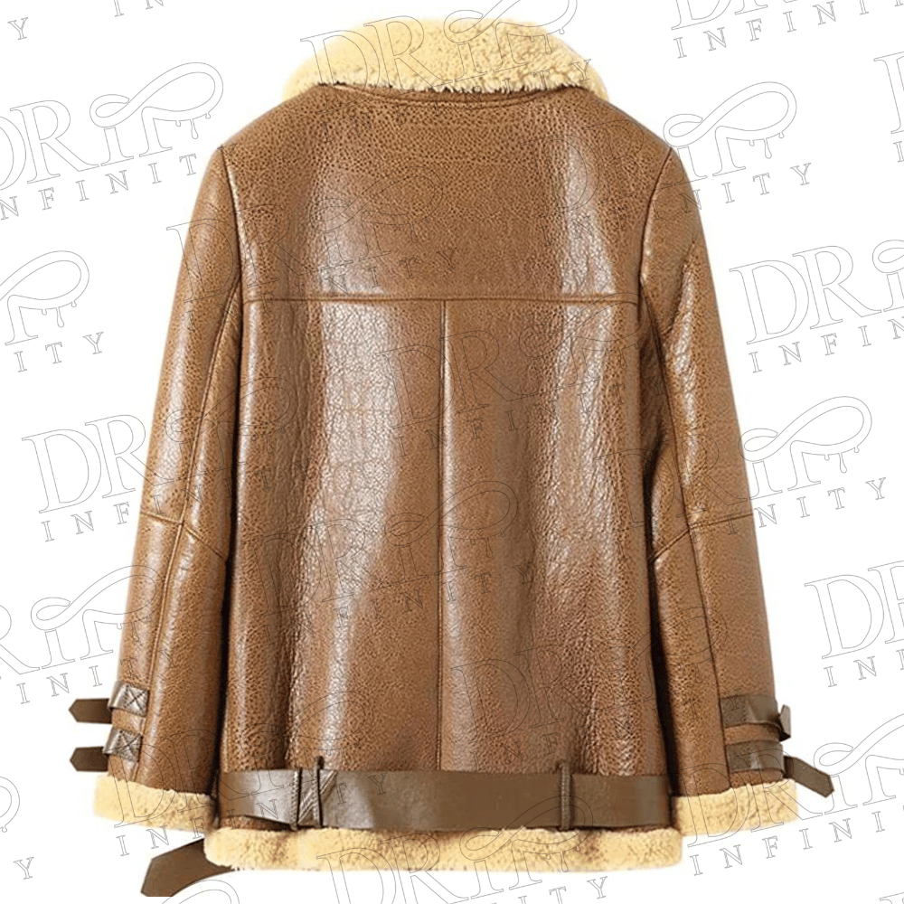 DRIP INFINITY: Women's Shearling Sheepskin Leather Jacket (Back)