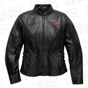 DRIP INFINITY: Women's Petite Scroll Skull Biker Leather Jacket