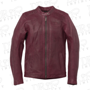 DRIP INFINITY: Women's Electra Mandarin Collar Studded Leather Jacket